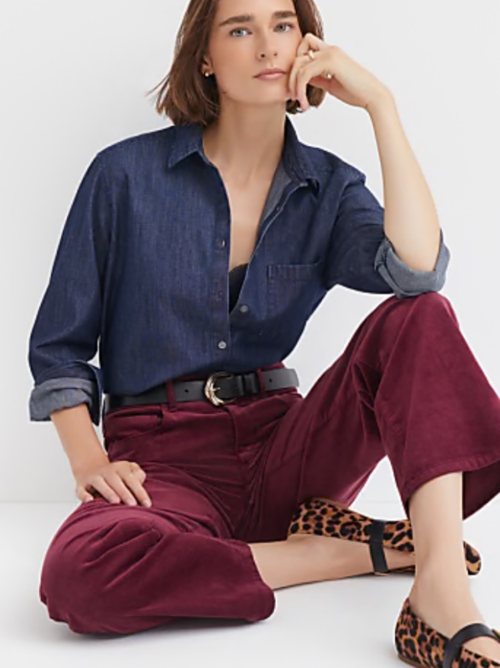 New LOFT Oversized Chambray Denim Shirt